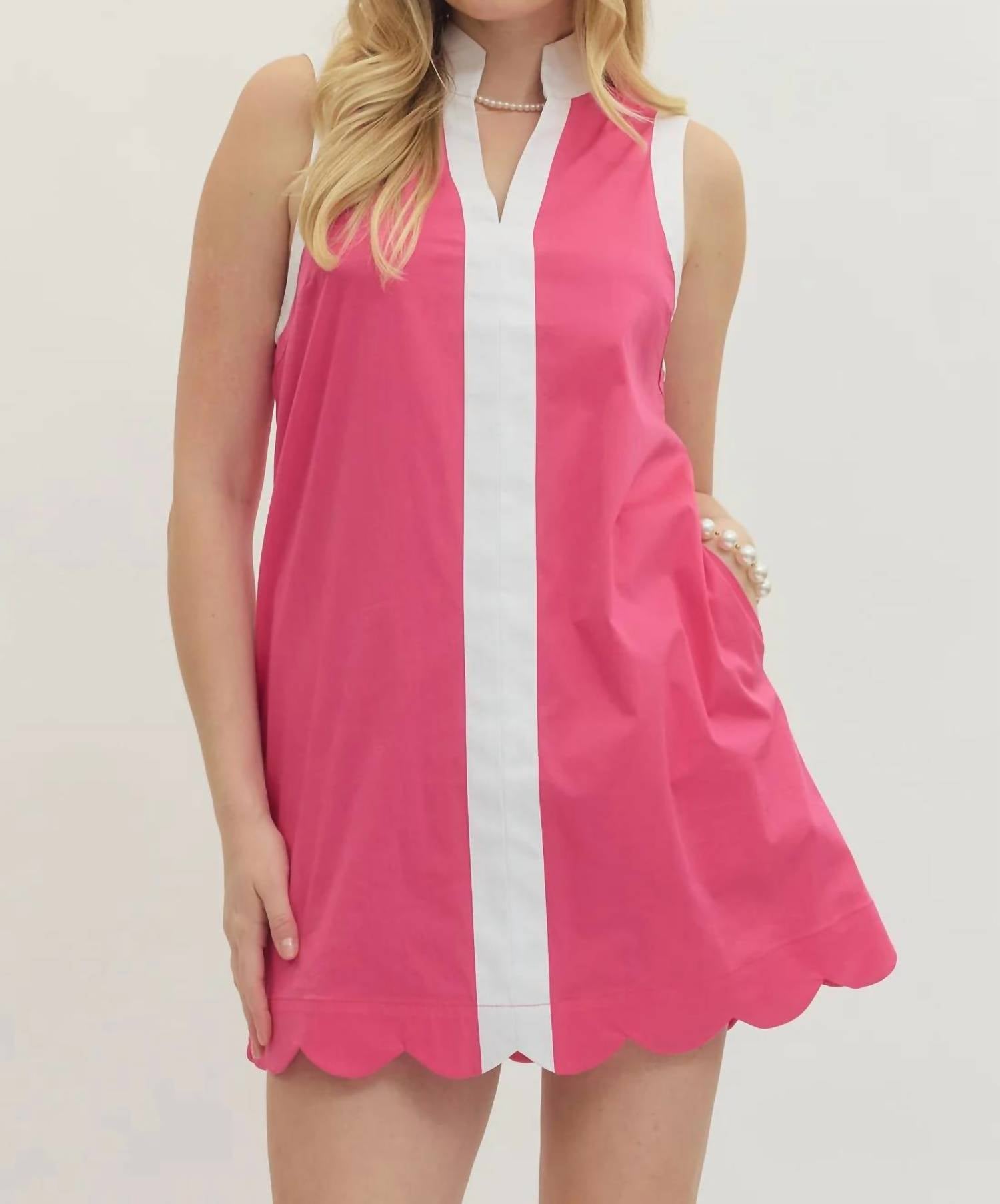 Entro - Scallop Detail Trim Dress