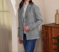 Karen Kane Houndstooth Blazer in black with off white - women's jacket - view 6