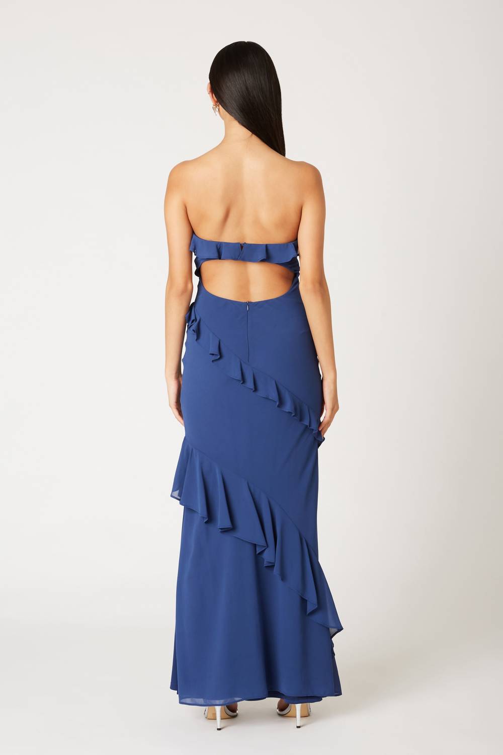 Cotton Candy La - Strapless Ruffle Tiered Maxi Dress
