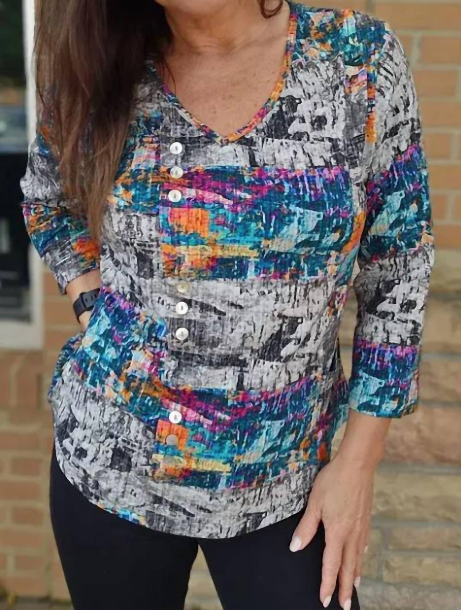 Parsley & Sage - Button Detail Top With Pocket