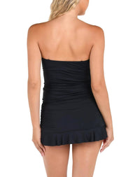 La Blanca - Island Goddess Ruffled Bandeau Tankini Top