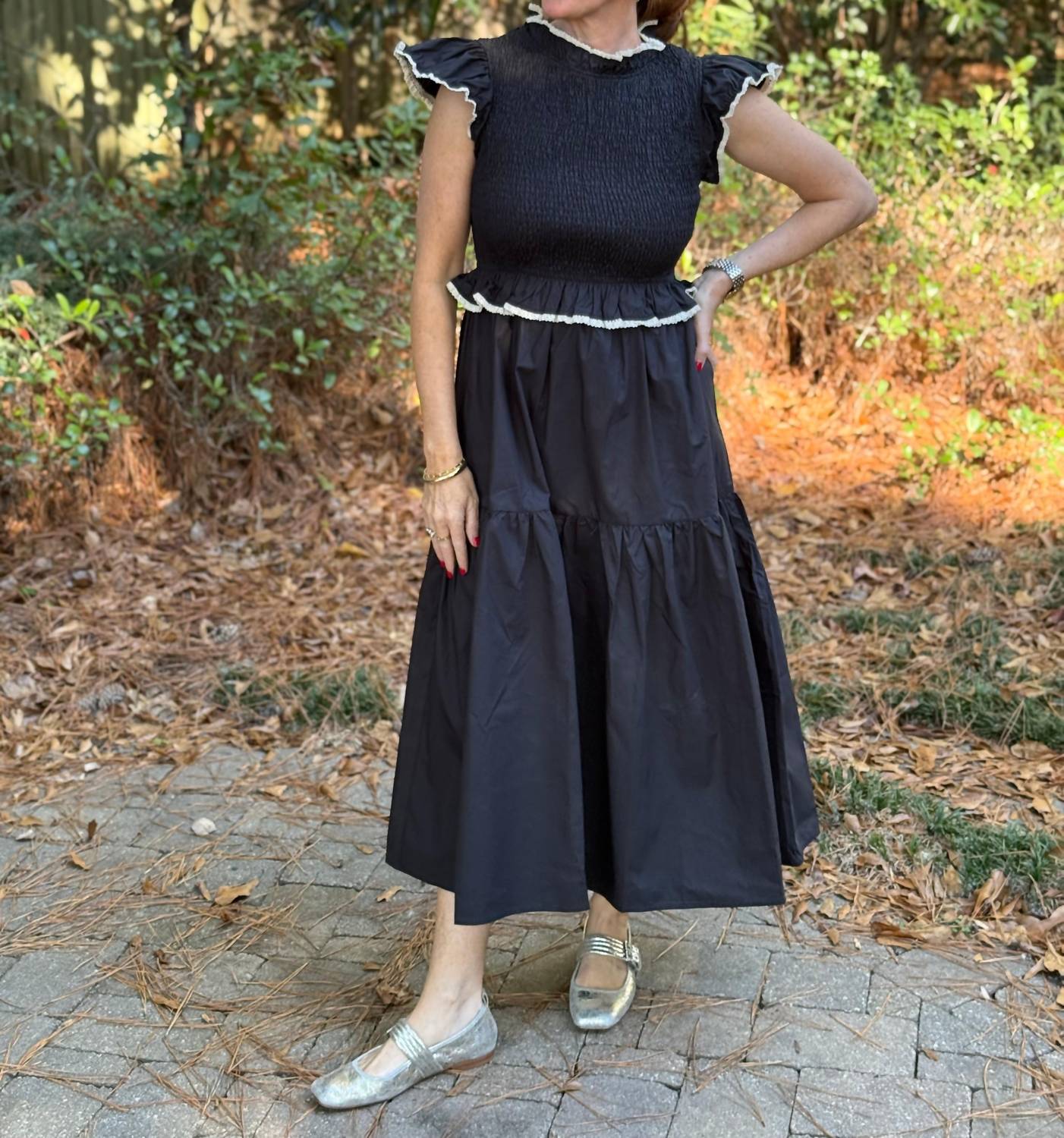 Meet Me In Santorini - Poplin Crochet Trim Dress