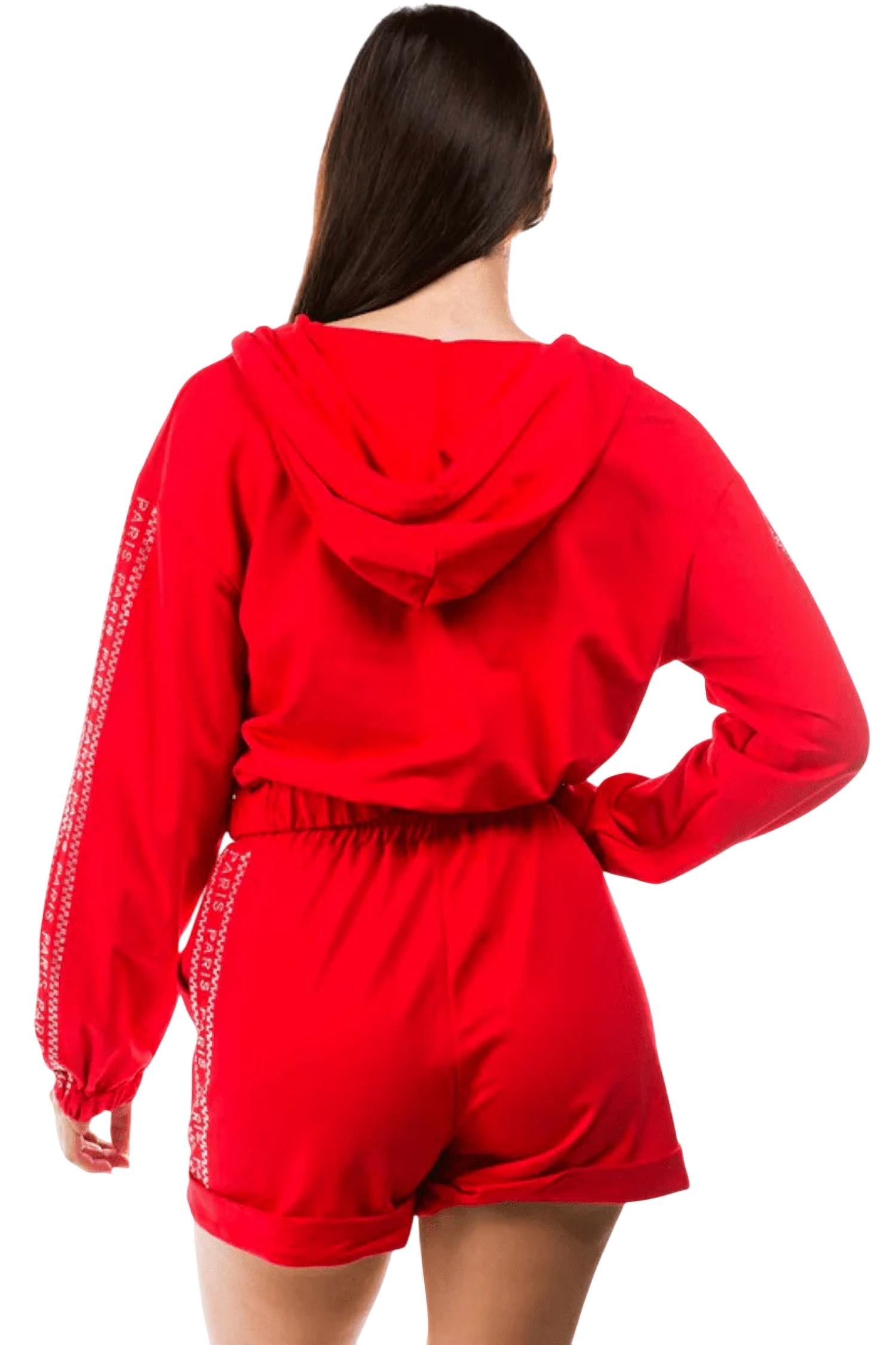 Fancy Fashion - Line in Paris Long Sleeve Hoodie and Short Set