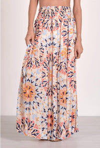 ELAN Midi Kaleidoscope Skirt in multi color - women's skirt - detail view