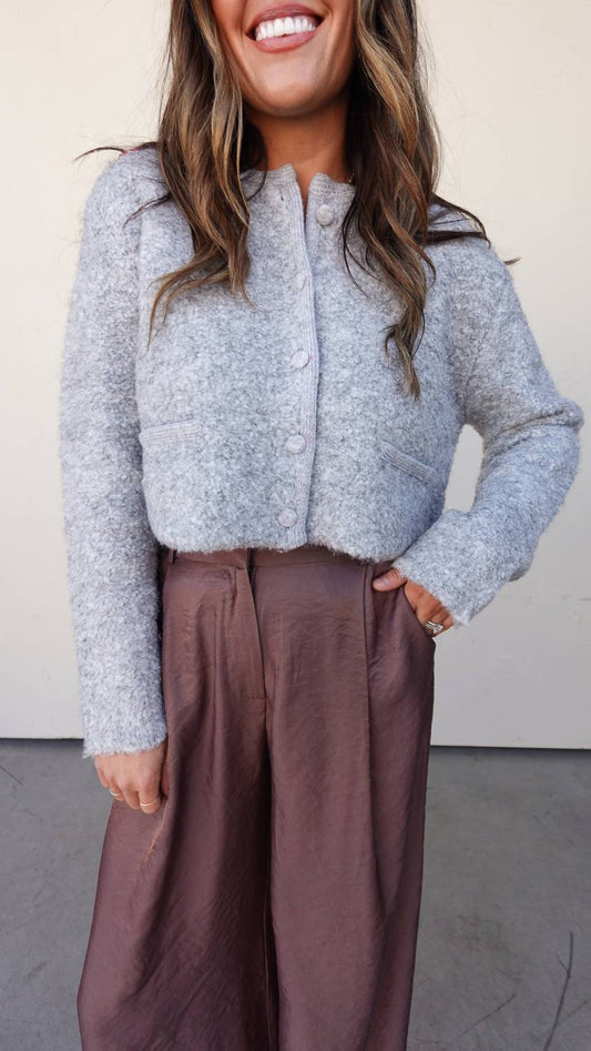 Mable - Textured Knit Cardigan Jacket