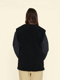 XIRENA Thea Y-neck Vest in black - women's jacket