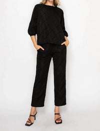 Joh - Stretch Knit Pointe With Textured Woven Pants