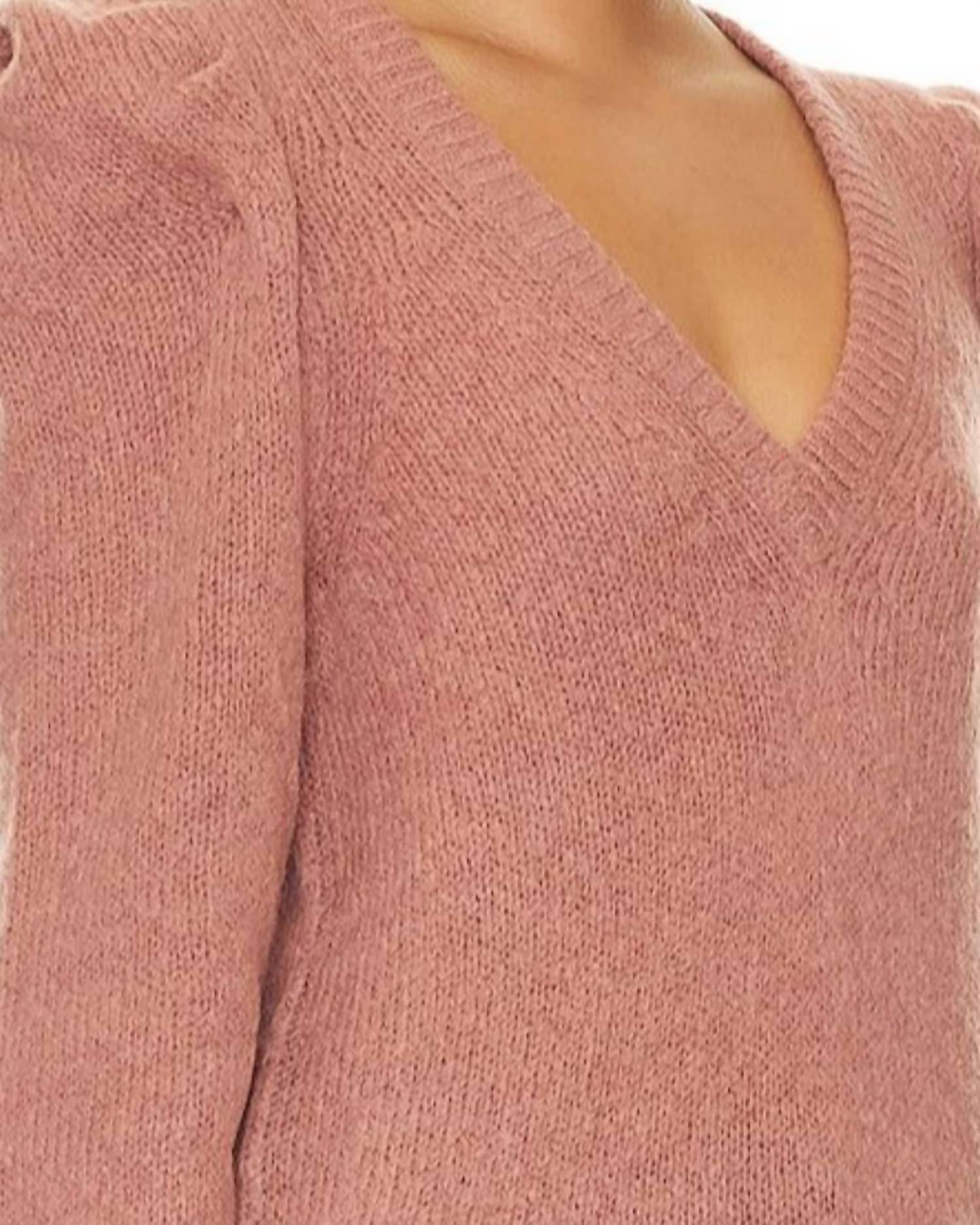 Nation Ltd - Lara Puff Shoulder V-neck Sweater
