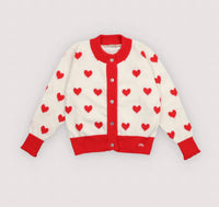 The New Society Girls Maqui Cardigan in hearts - kids' sweater - alternate view
