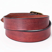 American Darling Women's Leather Western Belt in antique red - women's accessory - detail view