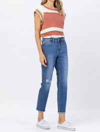 Judy Blue - Howdy High Waist Boyfriend Jeans With Stitched Seam Detail - Plus Size