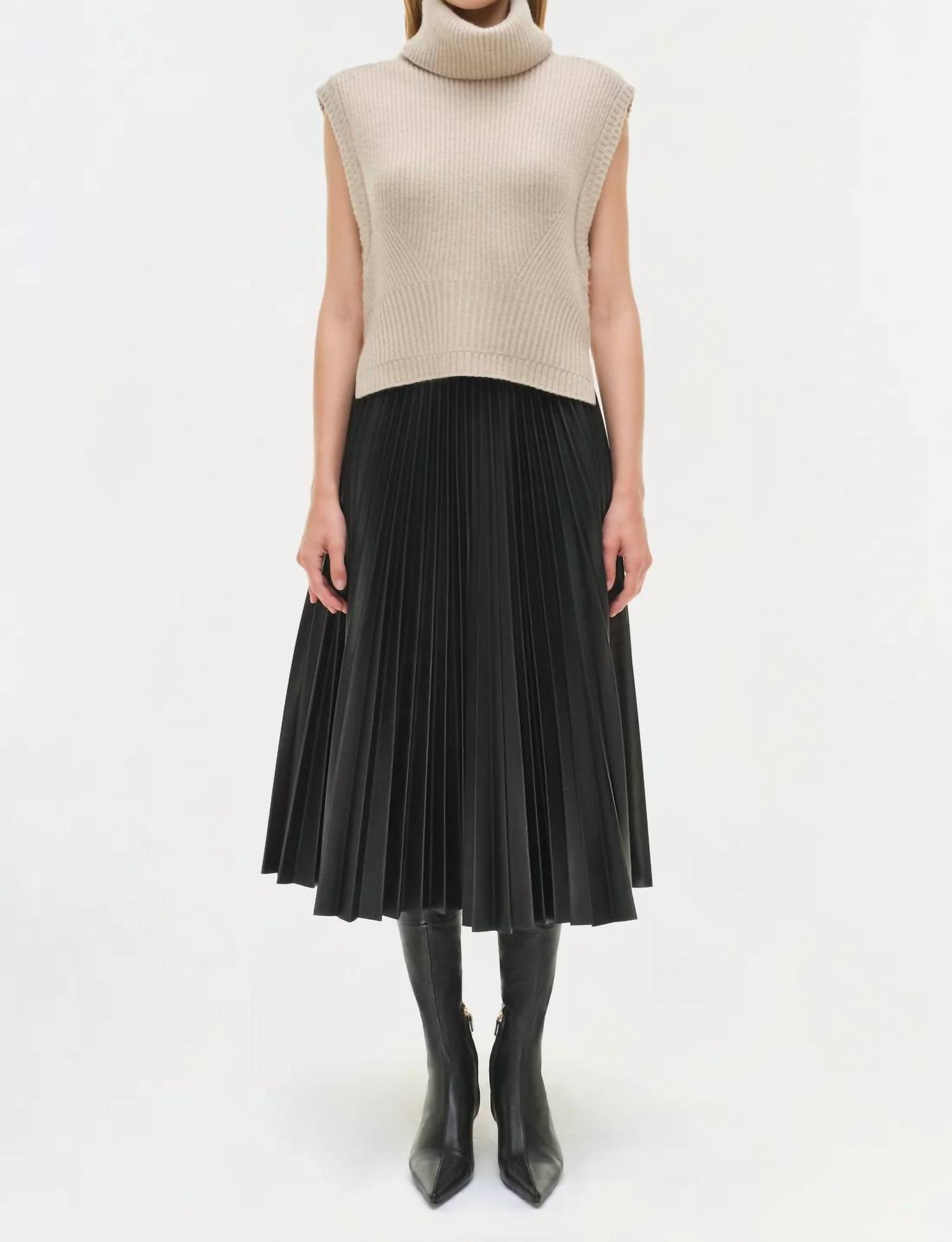 Simkhai - Kezia Vegan Leather Midi Skirt
