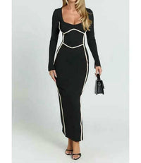 One and Only Collective Black and White Pipe Dress - women's dress