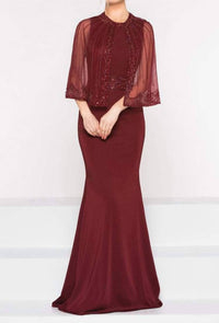 COLORS DRESS Marsoni Cape Gown in mink - women's dress