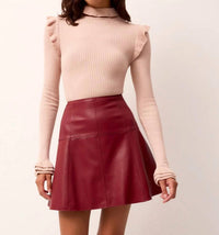 Marie Oliver Crawford Vegan Leather Mini Skirt in brick - women's skirt