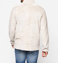 TRUE GRIT Double Plush 1/4 Zip Pullover in oatmeal - women's sweater - alternate view