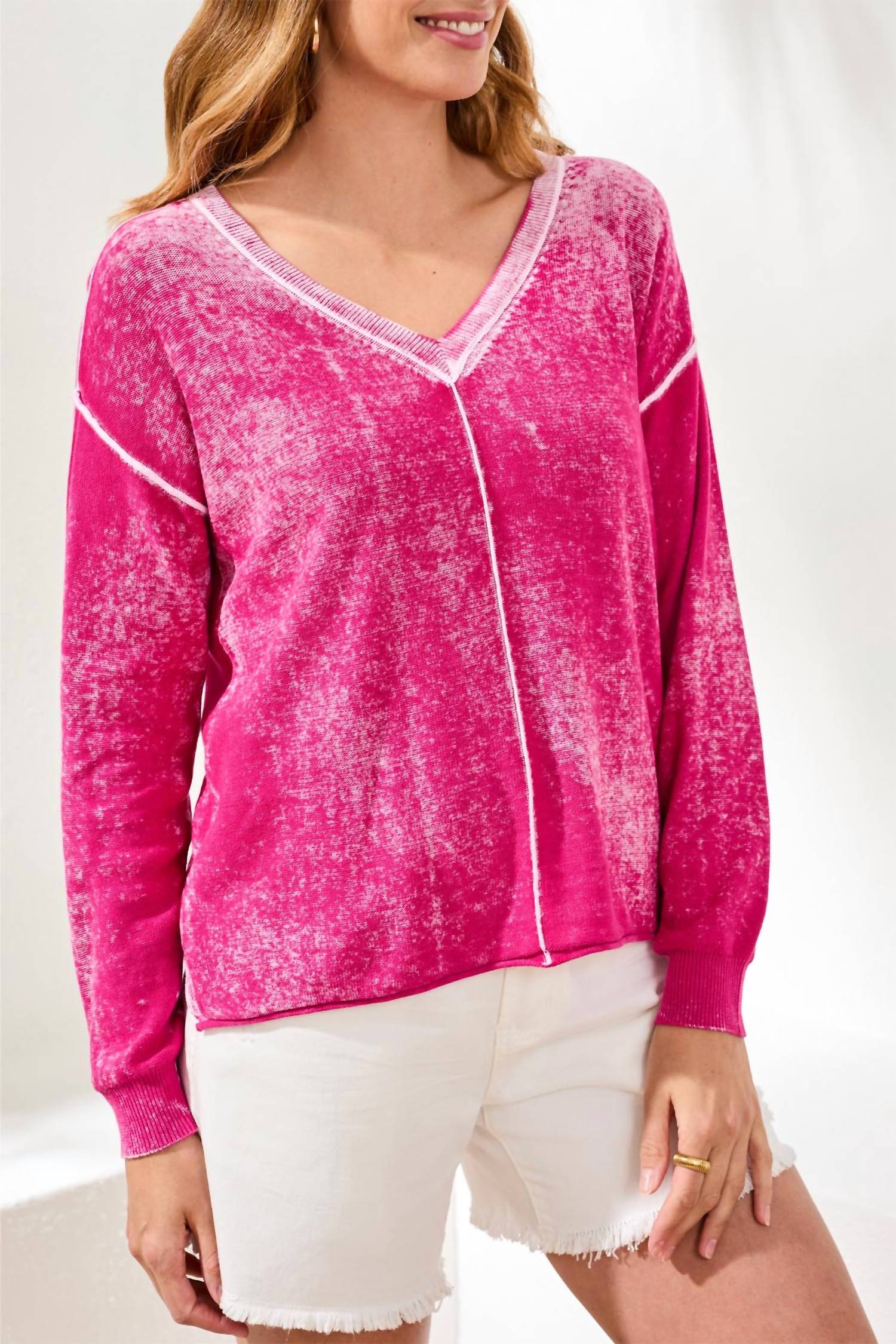 Tribal - Women's Lightweight Cotton V Neck Sweater