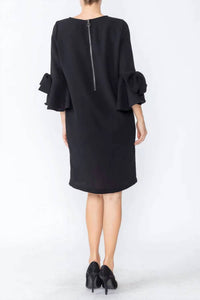 Ic Collection - Tiered-bell-sleeve Bow Mini Dress