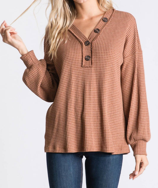Hailey & Co - Long Sleeve Waffle Top