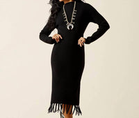 ARIAT Alicia Midi Sweater Dress in black - women's dress