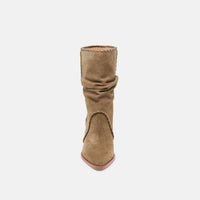 Dolce Vita Women's Julith Block Heel Boots in olive suede - women's shoe - view 4