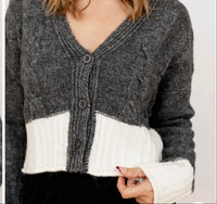 Elan - Color Block Carrie Cardigan Sweater