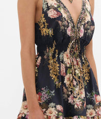 Camilla Shirred Waist Detail Mini Dress in dynasty daze - women's dress - view 4
