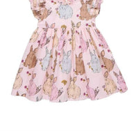 PINK CHICKEN Girls' Jennifer Double Ruffle Dress in vintage bunnies - kids' dress