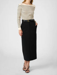 French Connection - Stripe Crinkle Knit Sweater
