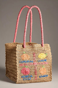 Damson Madder - Women's Fruity Raffia Bag