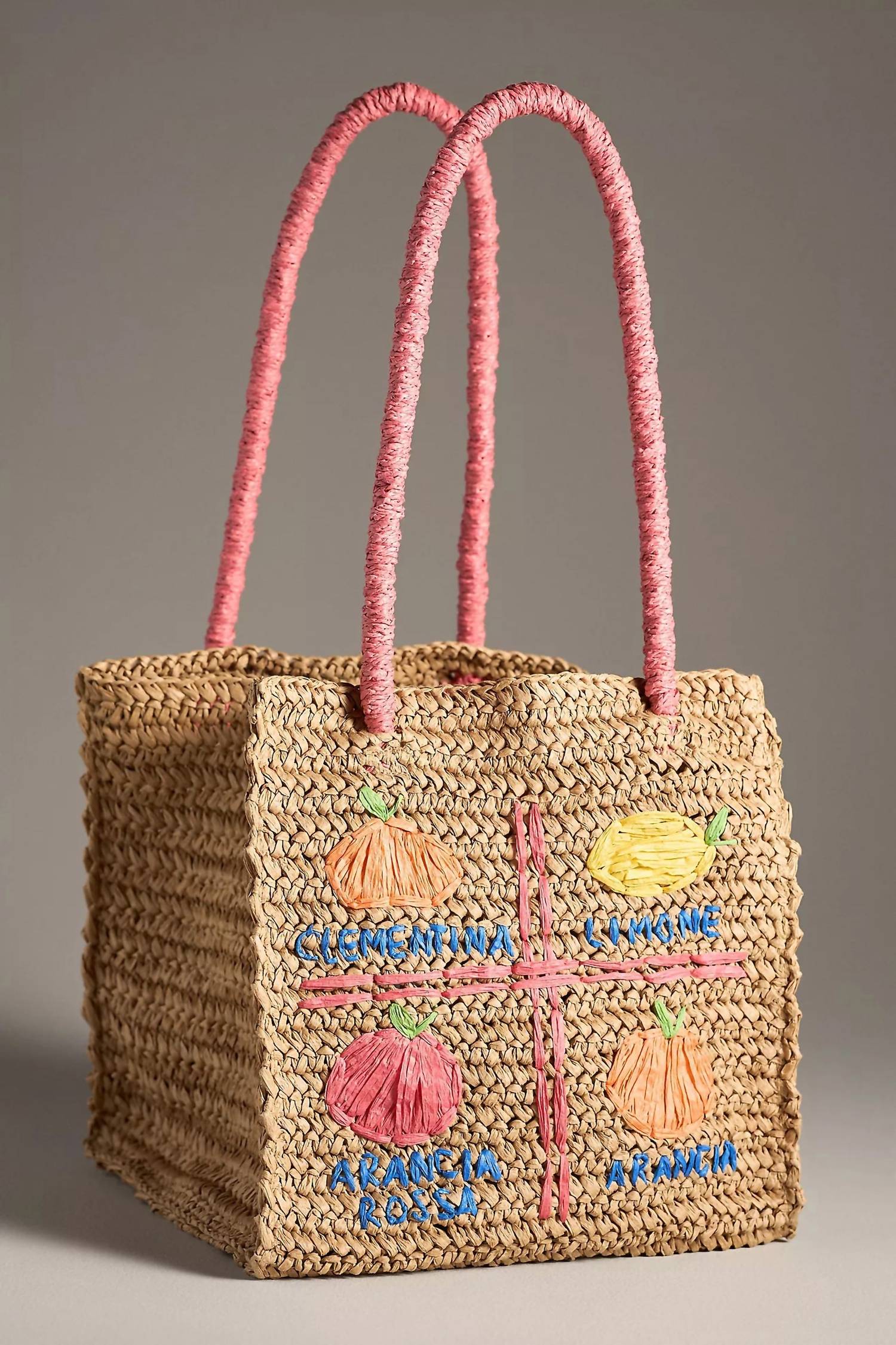 Damson Madder - Women's Fruity Raffia Bag