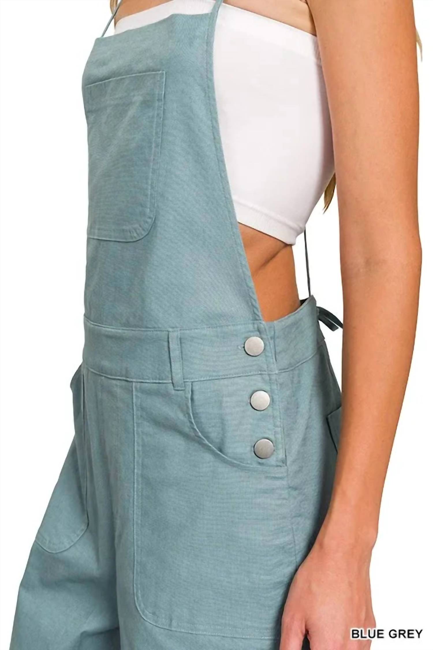 Zenana - Woven Spaghetti Strap Overalls