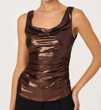 Astr - Leanne Metallic Cowl Neck Top