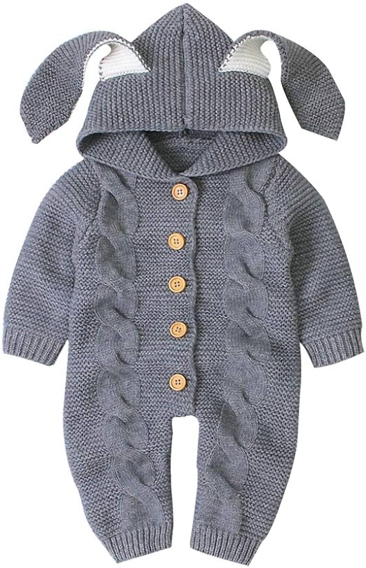 Annie & Charles - Girl's Rabbit Ears Knit Jumpsuit
