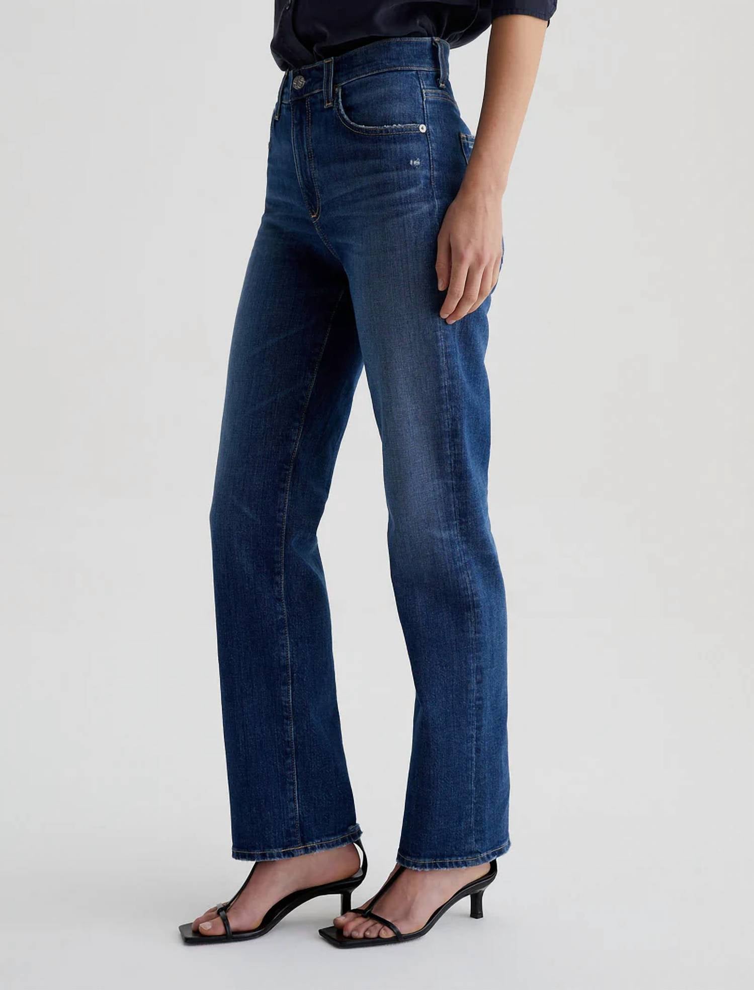 AG Jeans Brinley Straight Jeans in 11 years memory - women's jeans - detail view