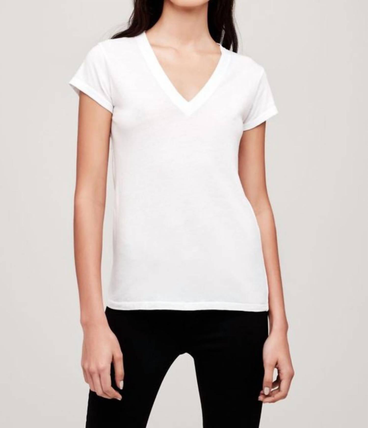L'Agence - Becca V Neck Tee