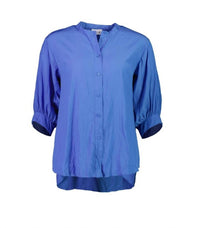 FOIL Women's Don't Make A Fuss Blouse in laguna blue - women's blouse