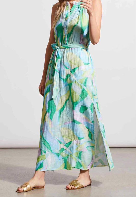 Tribal - Halter Neck Maxi Dress With Sash