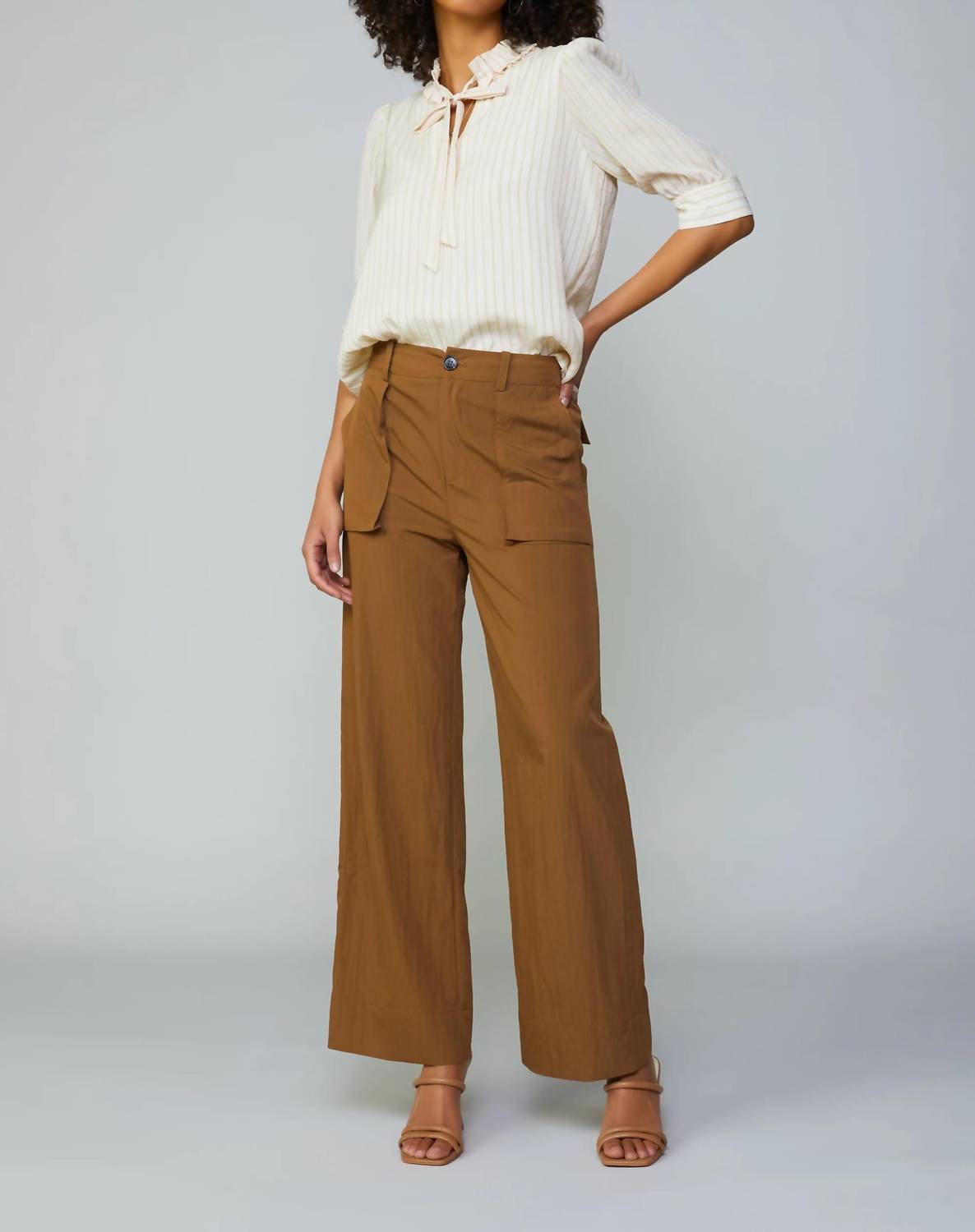 Current Air - Striped Structured Sleeve Blouse