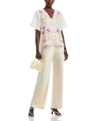 Johnny Was CALISTA RUFFLE SLEEVE FIELD BLOUSE in elordi - women's blouse - detail view