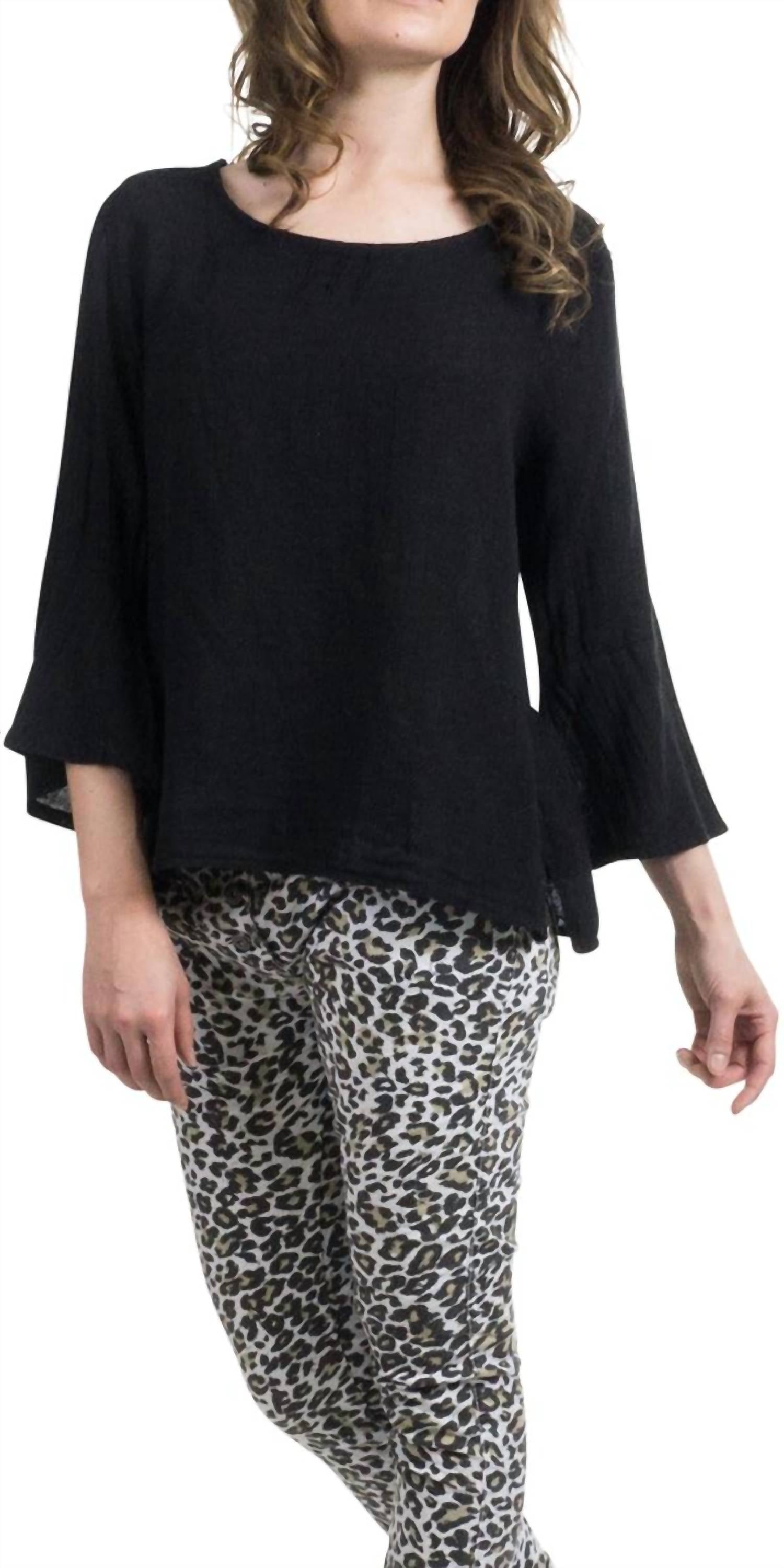 Gigi Moda - Gianni Linen Scoop Neck Top