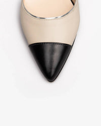 NeroGiardini Women's Buckle Strap Flat in nero ivory - women's flats - detail view