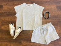 SEE AND BE SEEN Call My Jet Textured Shorts in heather grey - women's shorts - view 6