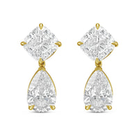 Diana M Jewels - Women's Cushion & Pear Lab-grown Diamond Stud Earrings (10.00 Tcw) - Bold