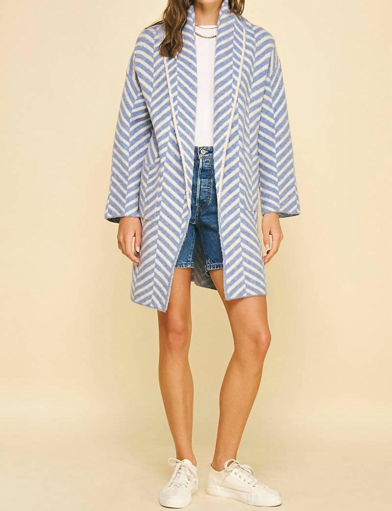 Pinch - Diagonal Stripe Pattern Cardigan
