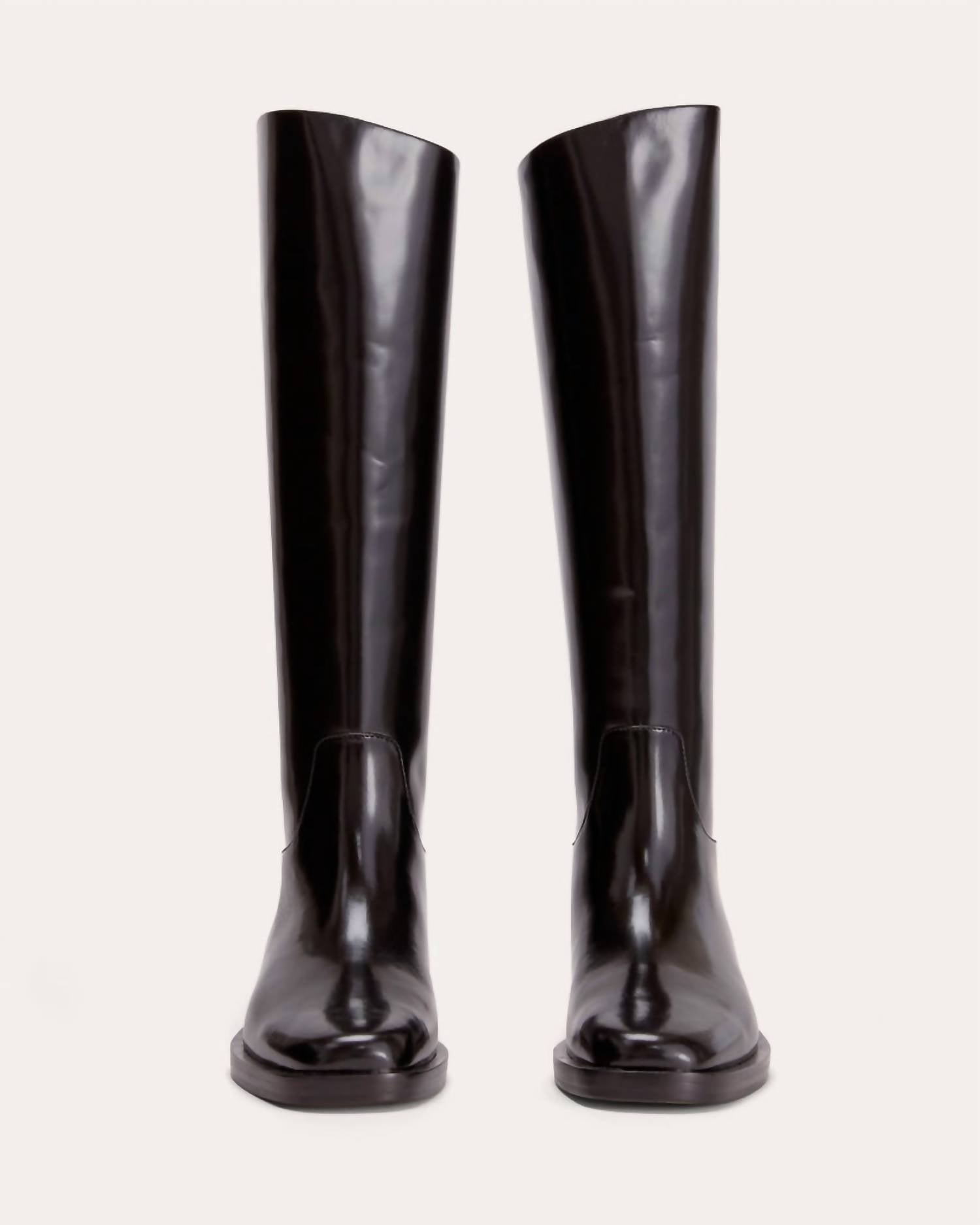 Everlane Women's Riding Patent Leather Knee-high Boots in black - women's shoe - alternate view