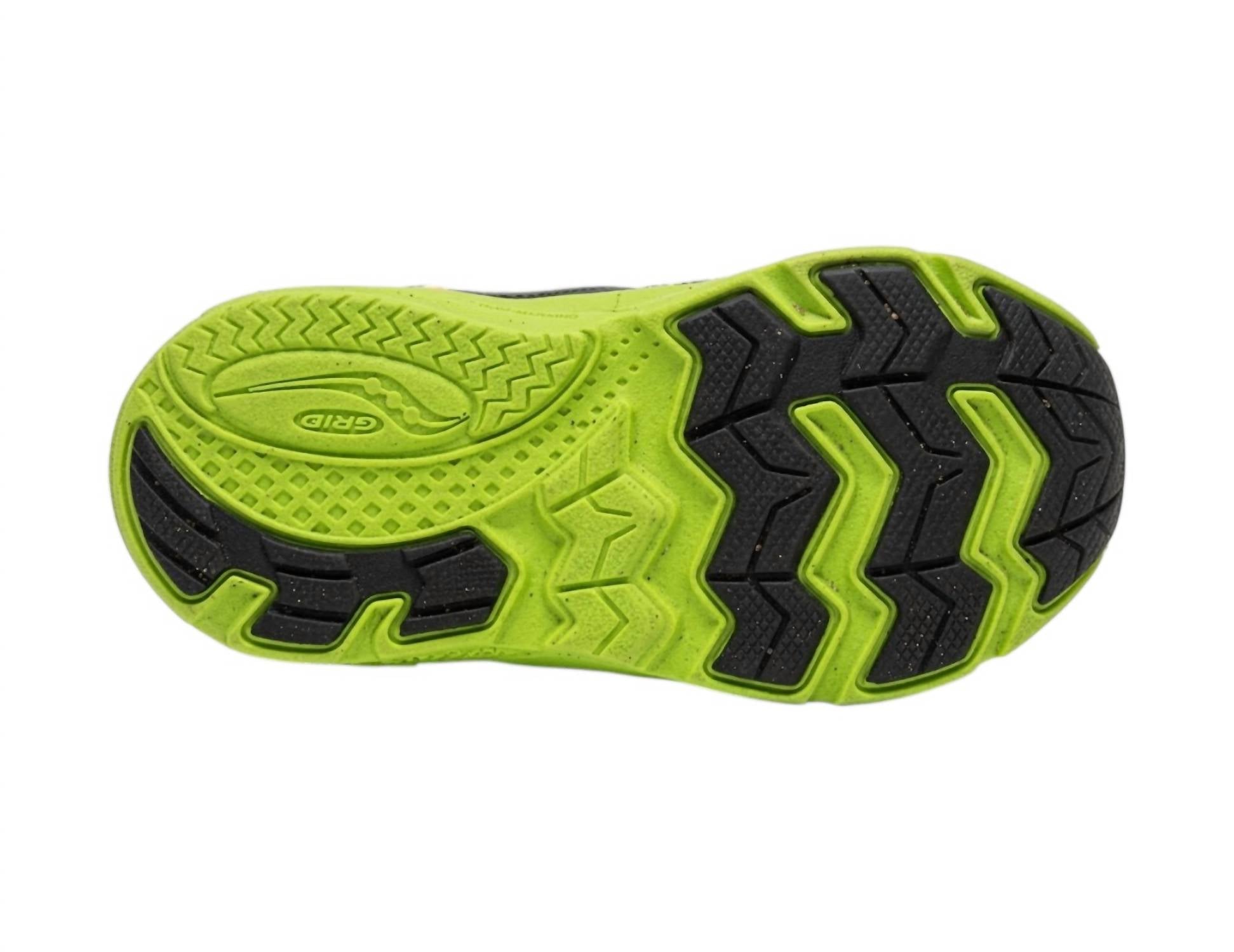 SAUCONY Toddler's Ride Sneakers in green gray orange - kids' sneaker - alternate view
