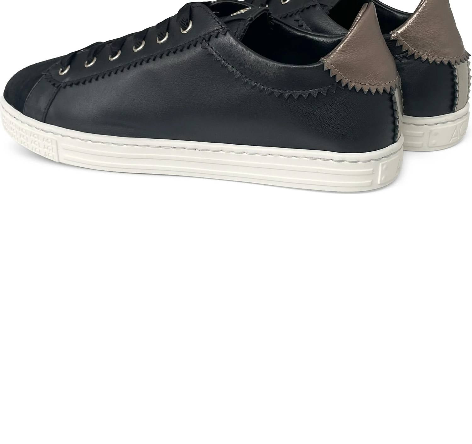 AGL Women's Velvet And Metallic Sneaker in black - women's sneaker - alternate view