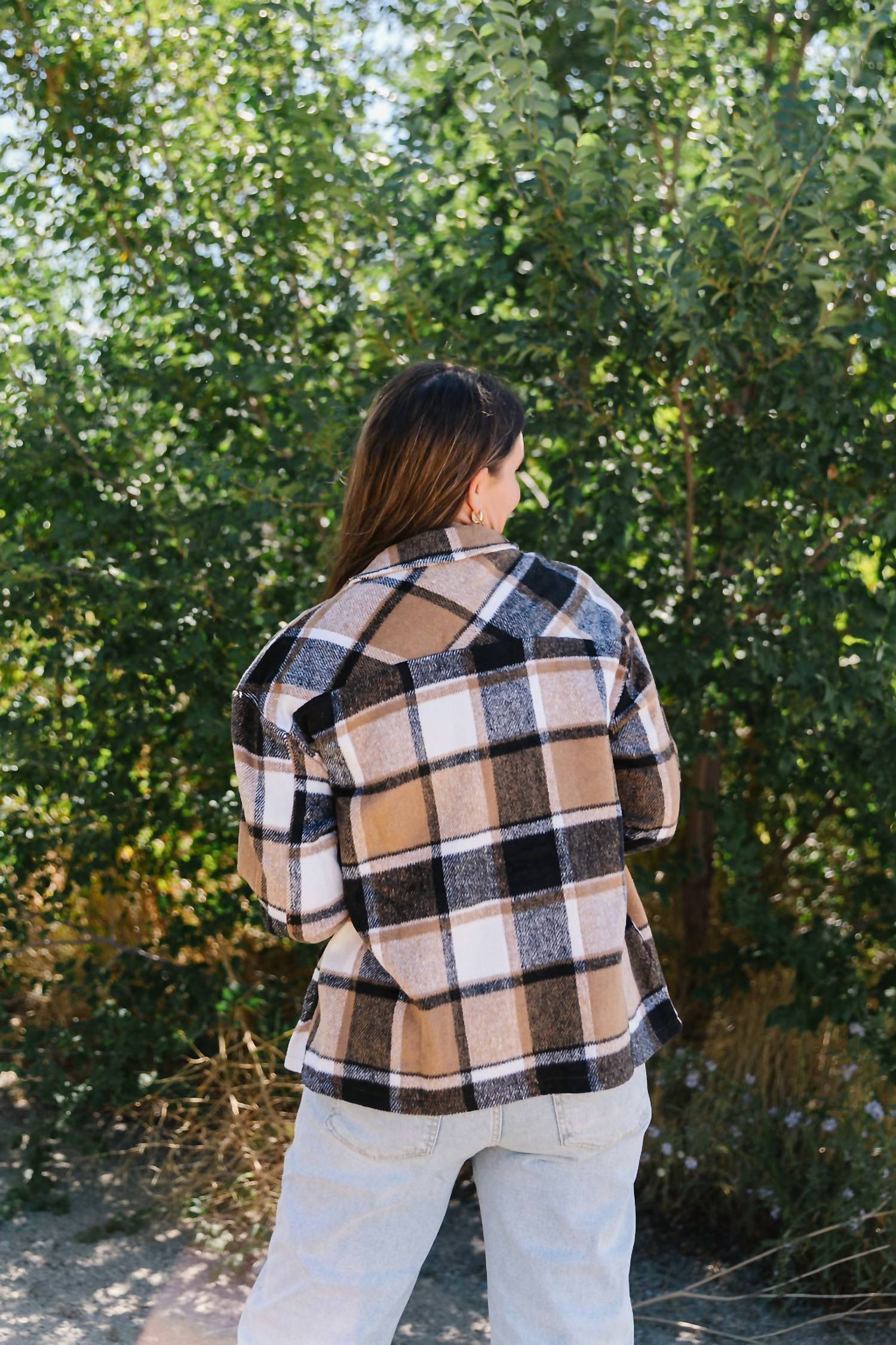 Sweet Generis Crystal Shacket in brown - women's jacket - view 5