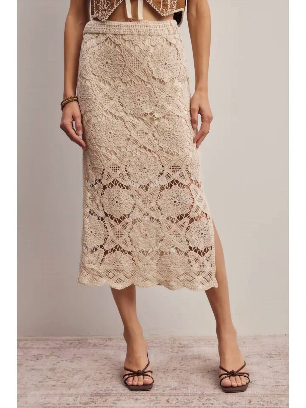 Listicle - Women's Crochet Maxi Skirt